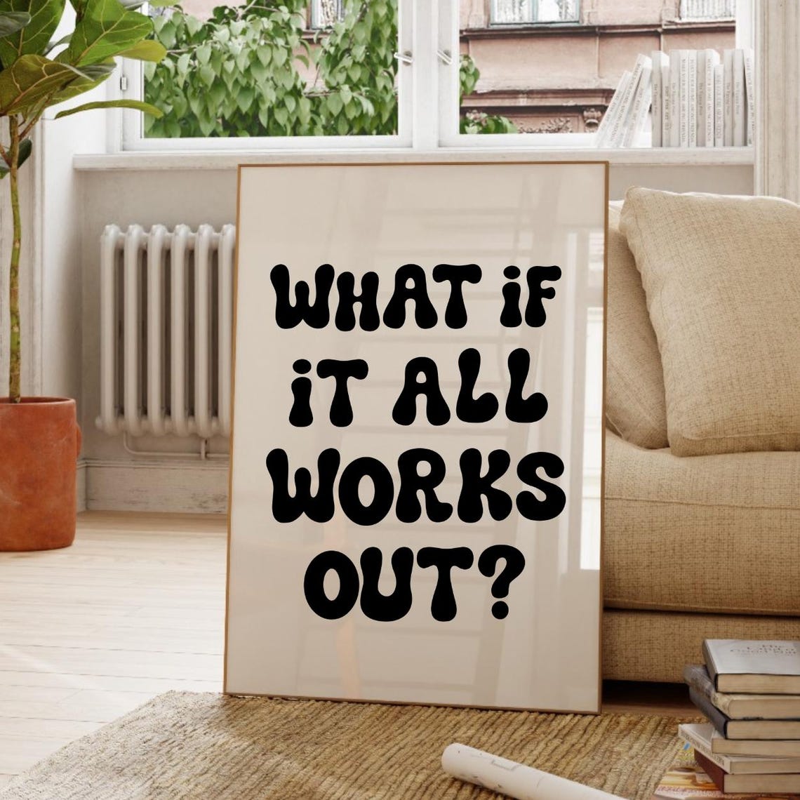 Inspirational Quote Retro Print Trendy Apartment Decor