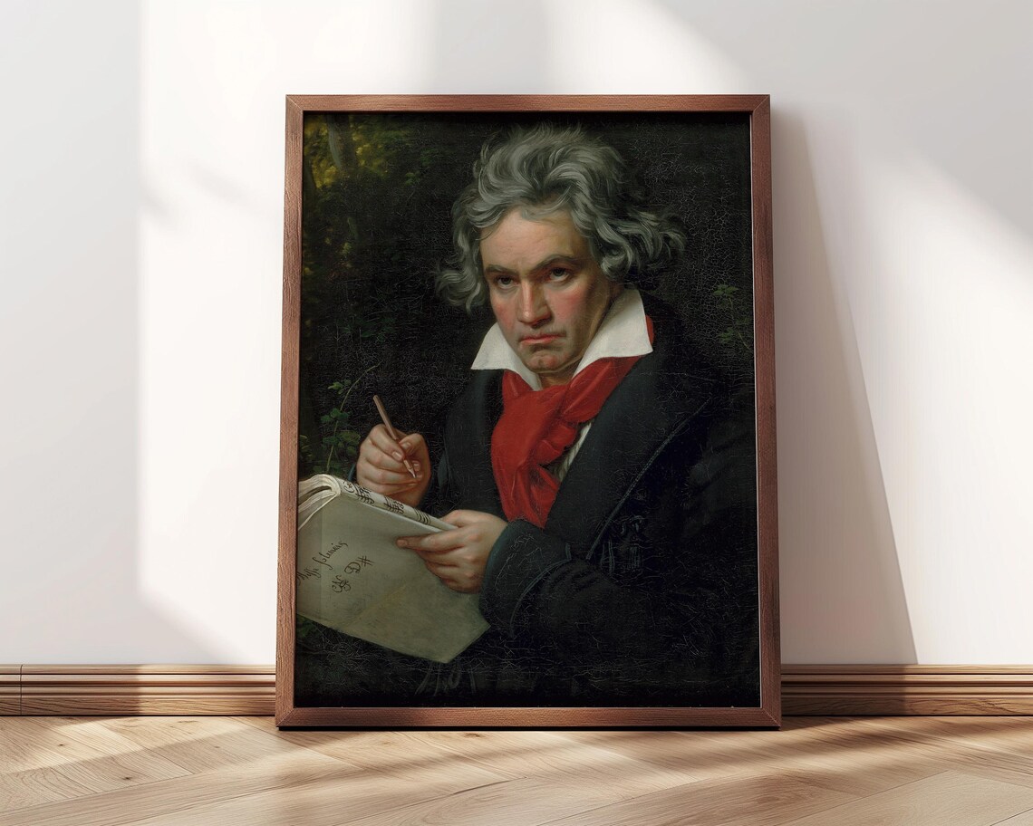 Beethoven With Missa Solemnis Manuscript, Stieler Art Print