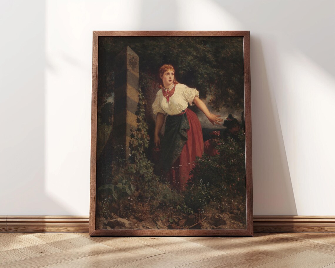Grottger Crossing the Border Woman at Night Border Marker Art Print - Image 5
