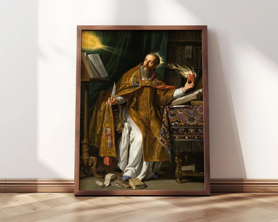 Saint Augustine by Champaigne, Baroque Art Print