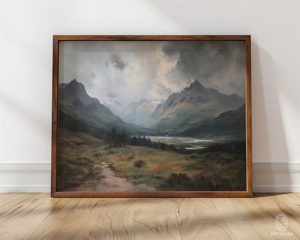 Scottish Highlands Oil-Painting-Style Art Print