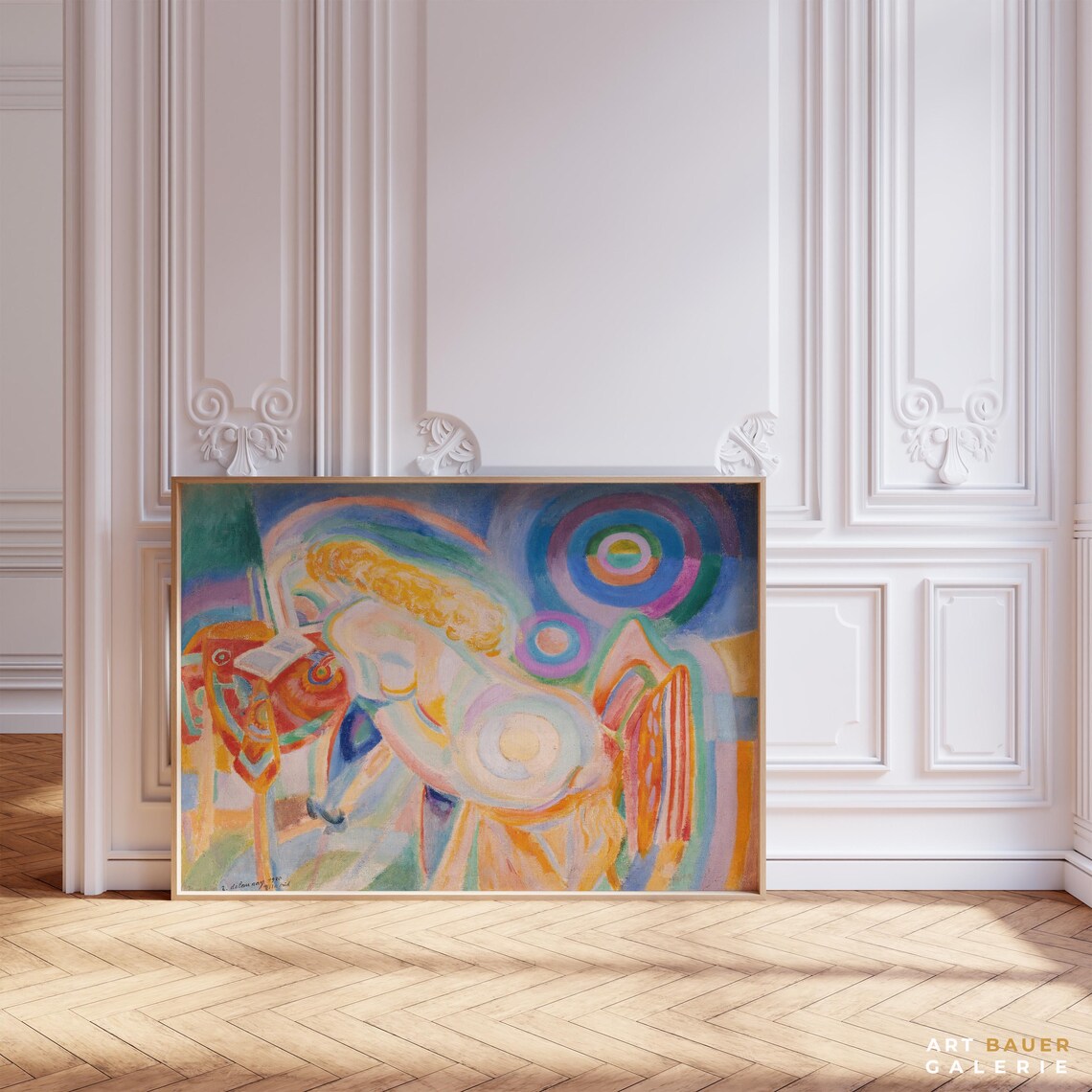 Robert Delaunay Nude Woman Reading Colorful Orphist Abstract Figure Poster - Image 4