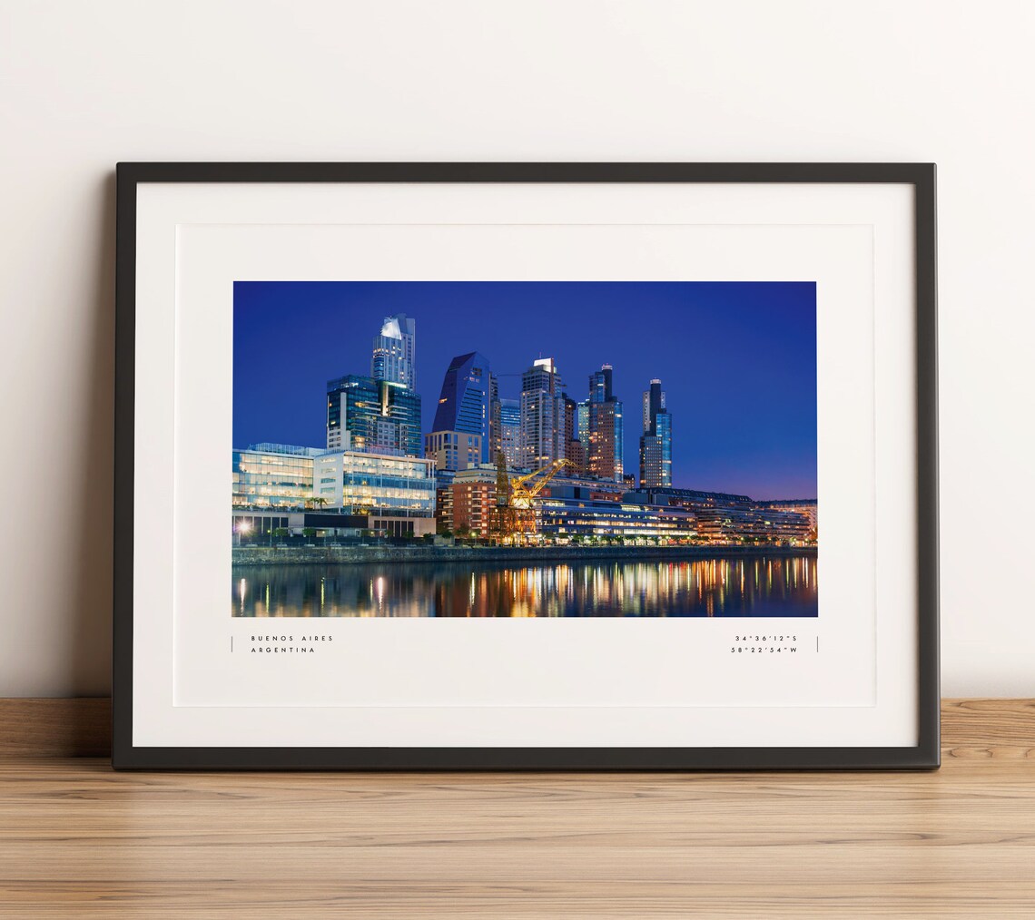 Buenos Aires Coordinates Travel Poster Art Print