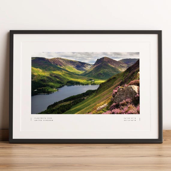 Fleetwith Pike Print Poster Coordinates Wall Art Photo Lake District