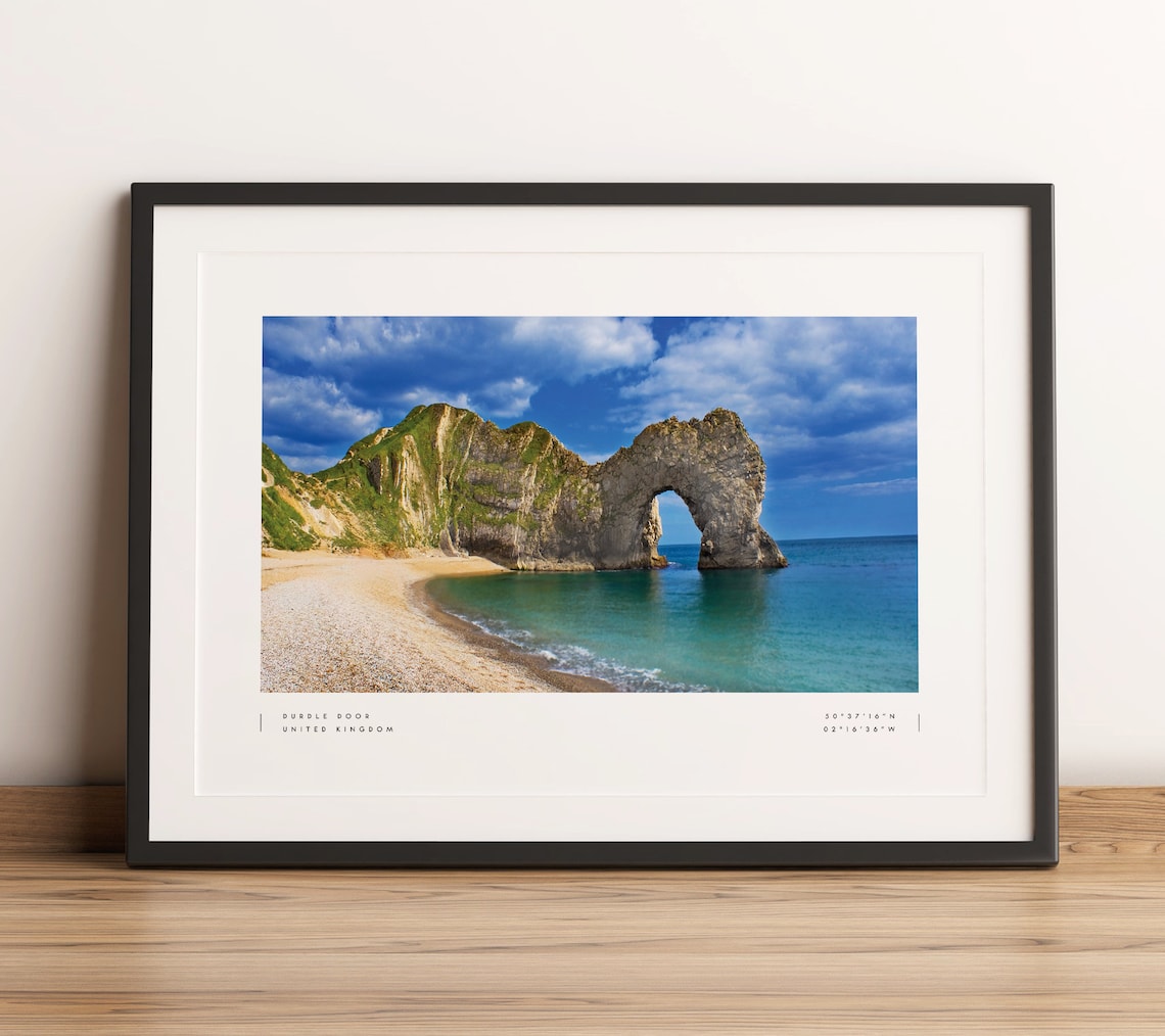 Durdle Door United Kingdom Limestone Arch Coast Photo Poster