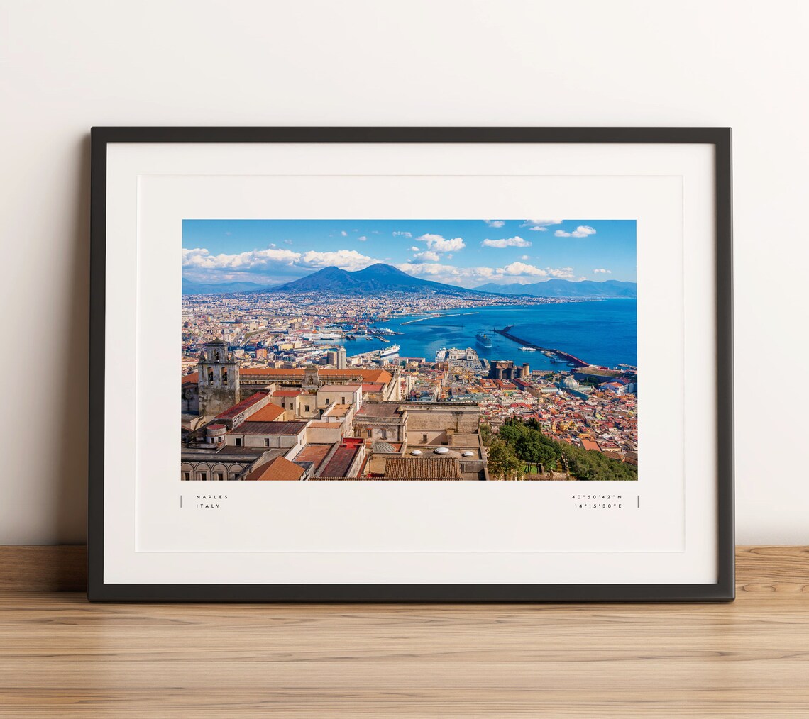 Naples Coordinates Travel Poster, Wall Art Print