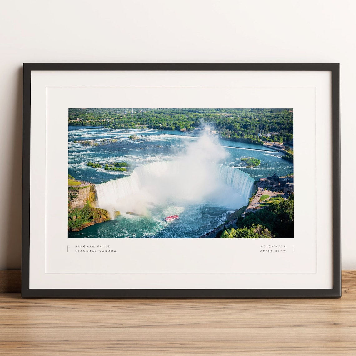 Niagara Falls Coordinates Travel Poster Art Print