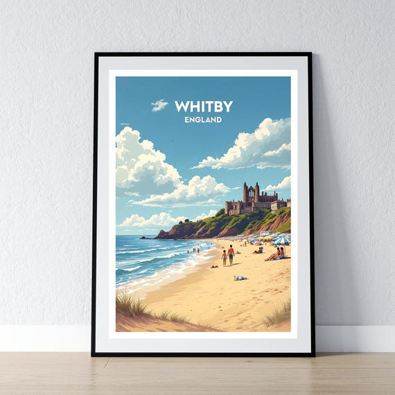 Whitby Poster Print Wall Art Gift Travel Home Decor Illustration