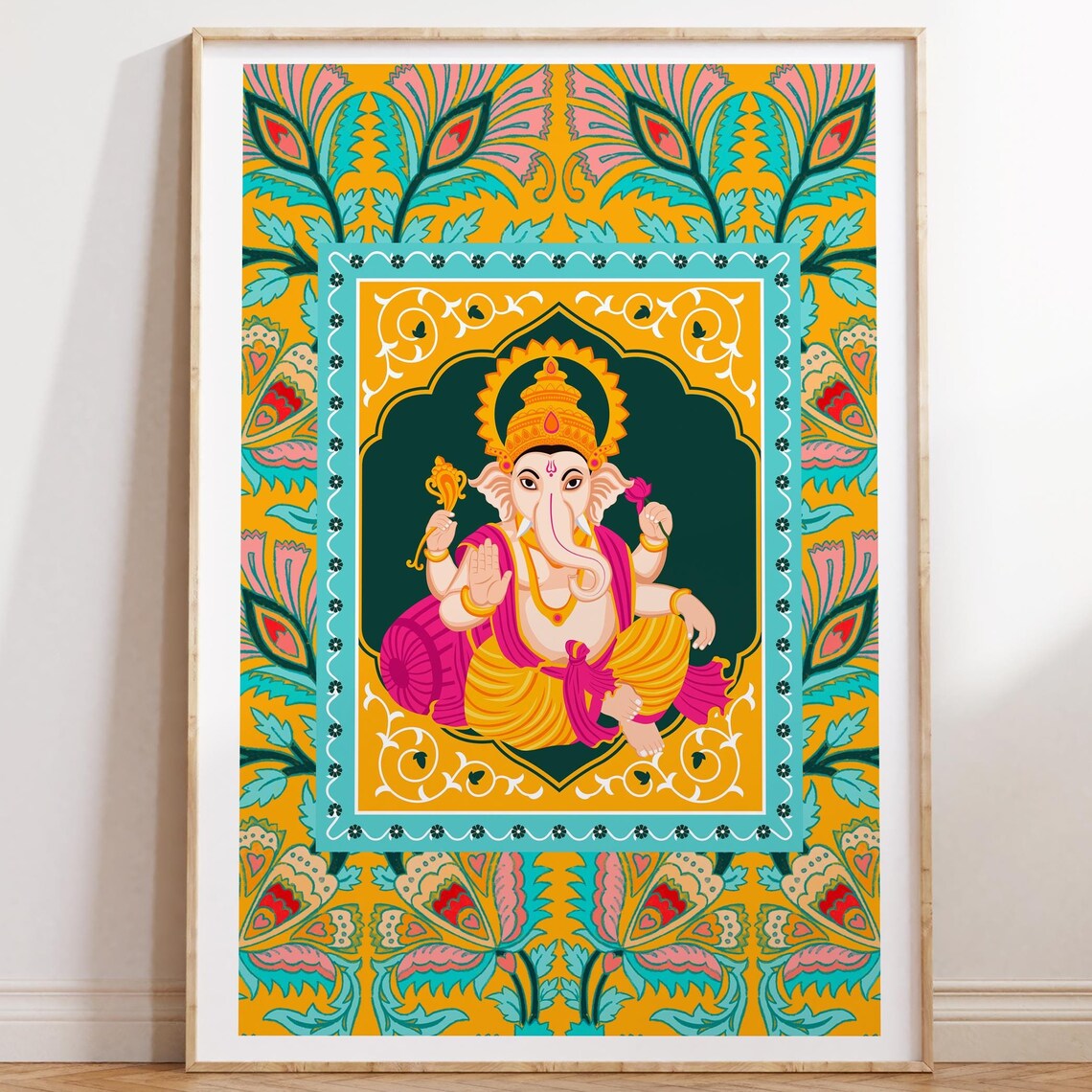 Ganapati Bappa Lord Ganesha Art Print, Hindu Art