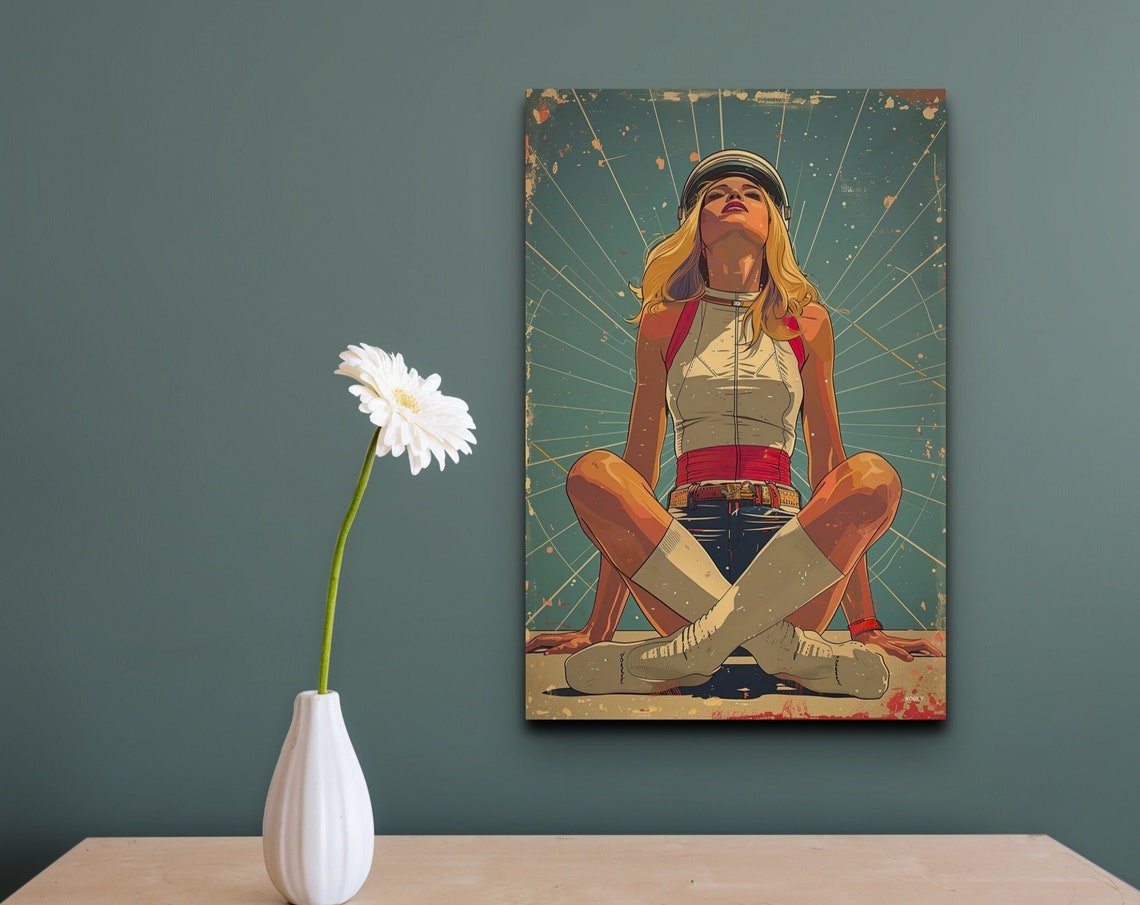 Female Astronaut - Retro Space Art