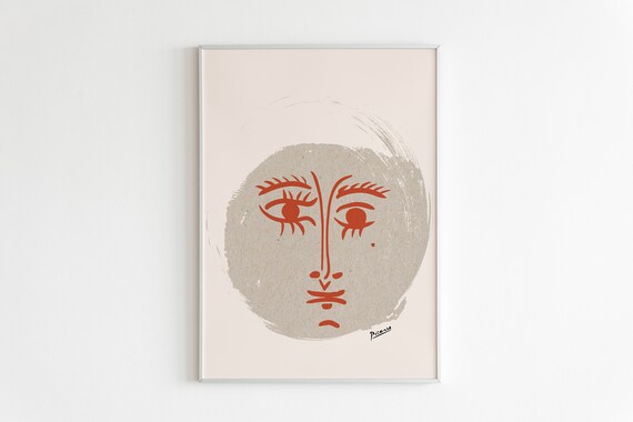 Picasso Face Print Minimalist Art Wall Art Art Print Wall Art Instant Abstract Face