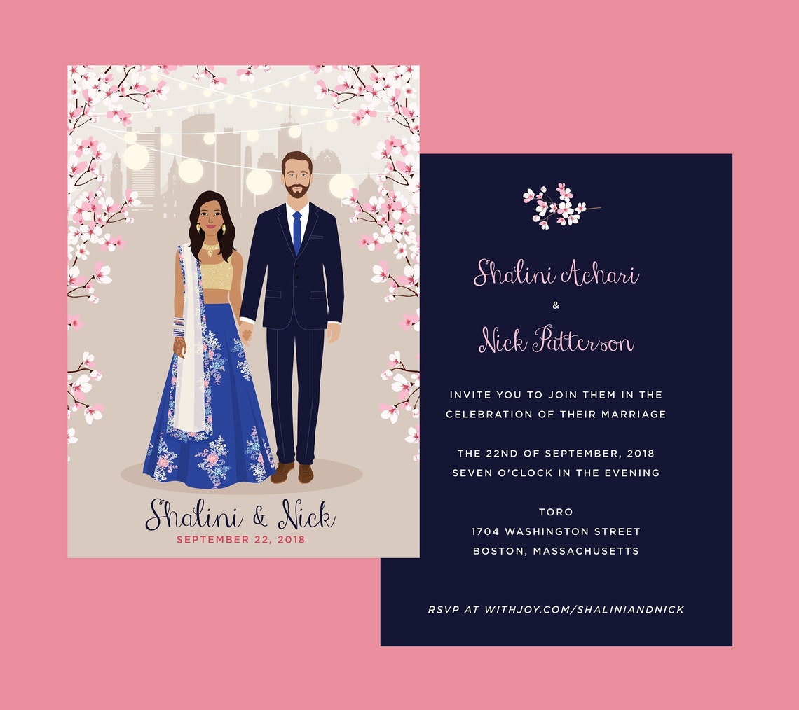Custom Wedding Portrait Invitation - Image 2