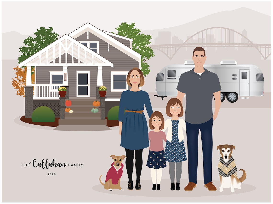 Family Portrait Illustration, Add A Child - Image 4