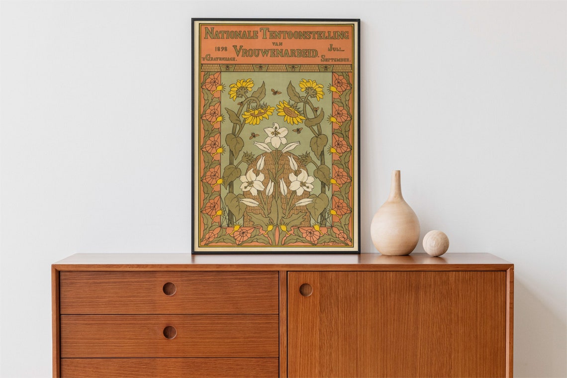 Art Nouveau Sunflowers Vintage Magazine Poster - Image 2