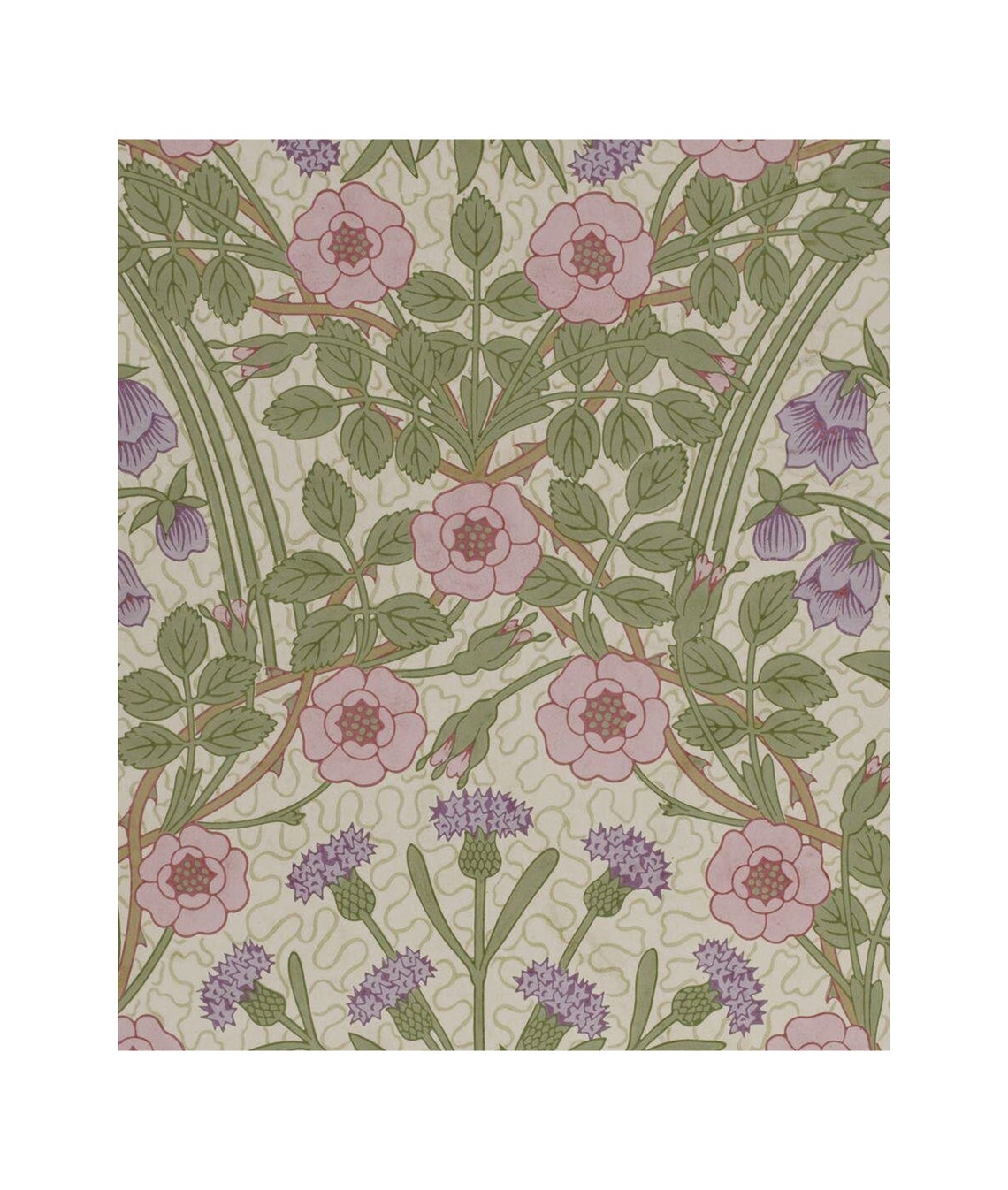 Vintage Green Floral Art Nouveau Print Green Art Nouveau Poster Bohemian Print Large Artwork Pink And Green Long Poster - Image 2