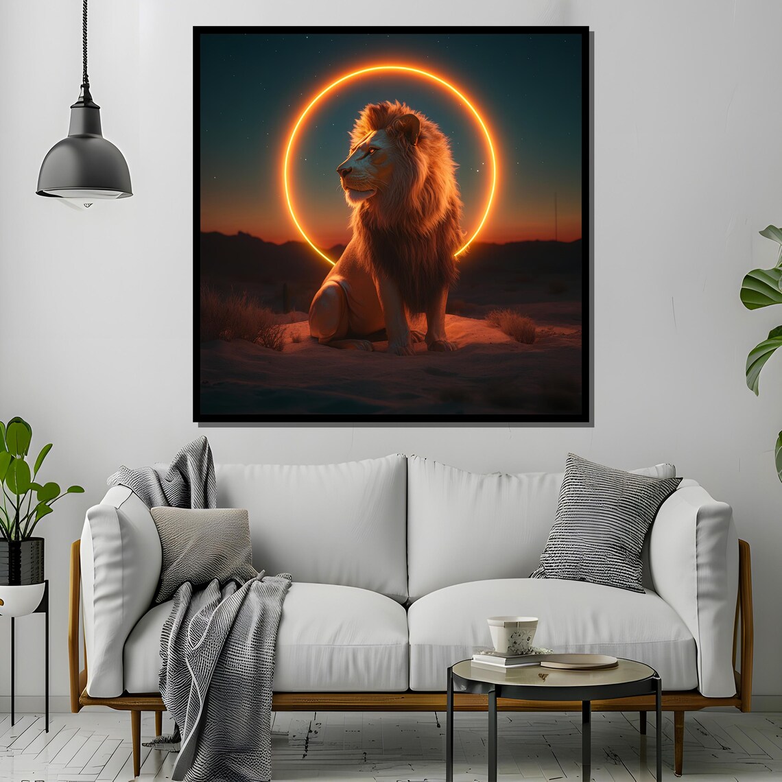 Majestic Lion In Desert Glow Art - Image 2