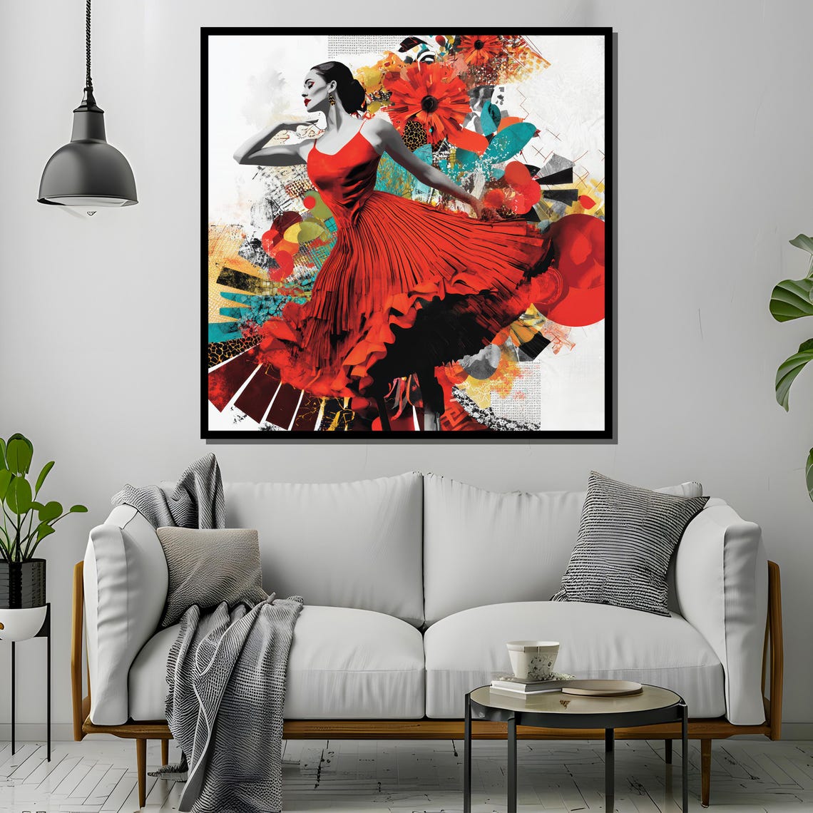 Flamenco Dancer Art Print, Bold Mixed Media - Image 2
