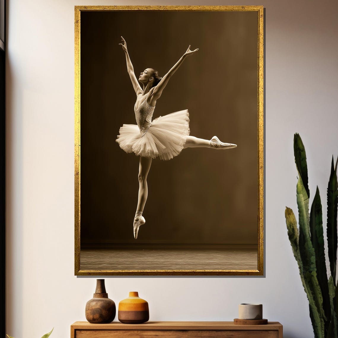 Elegant Ballerina Grand Jet, Dance Studio Decor