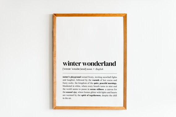 Winter Wonderland Definition Dictionary Style Cozy Christmas Poster