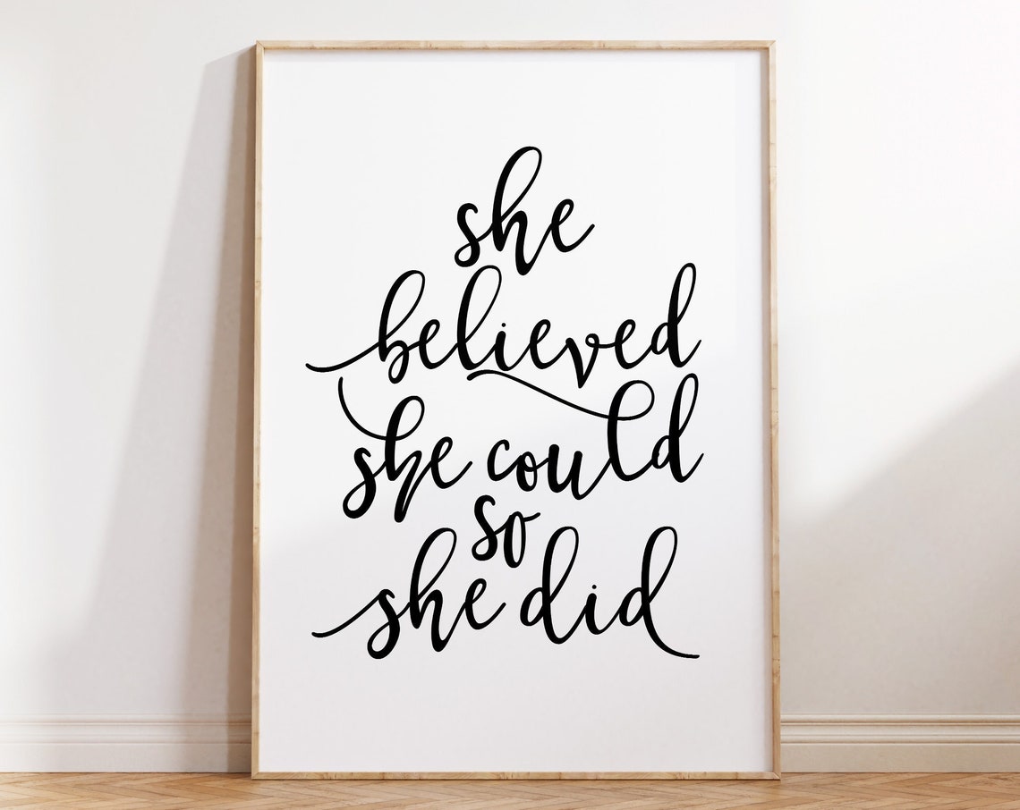 Printable Art Motivational Quote Wall Art For Girls Room Inspirational Sayings Print Positive Quote Girl Bedroom Decor - Image 2
