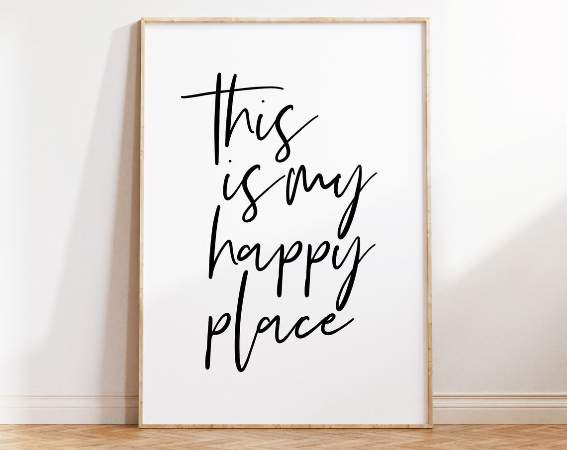 This Is My Happy Place Script Typography Home Quote Wall Poster