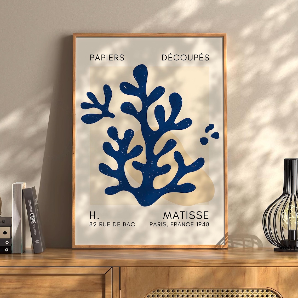 Henri Matisse Papiers Decoupes Blue Coral Branch Cutout Wall Art