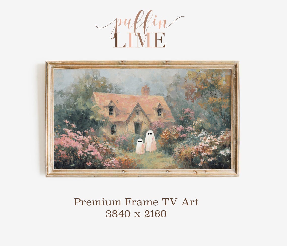 Ghostly Cottage Samsung Frame Tv Art Spooky Halloween Decor
