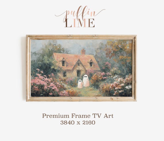 Ghostly Cottage Samsung Frame Tv Art Spooky Halloween Decor