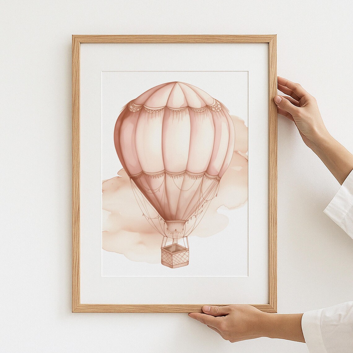 Hot Air Balloon Sepia Nursery Vintage Adventure Travel Poster