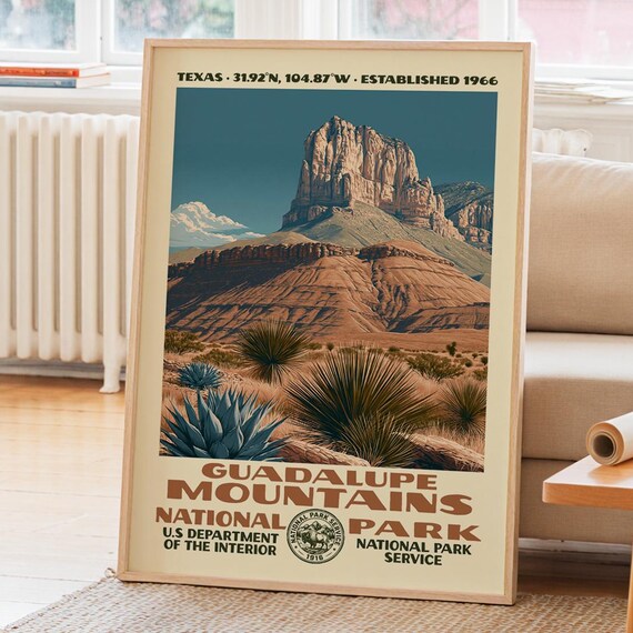 Guadalupe Mountains National Park Texas Desert Peak Art Poster