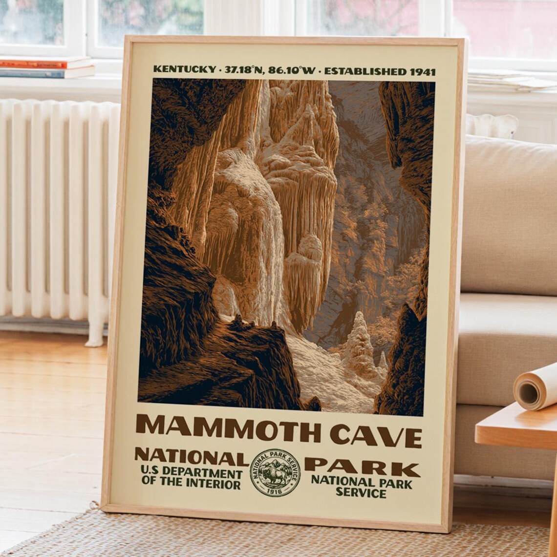 Mammoth Cave National Park Vintage WPA Travel Poster
