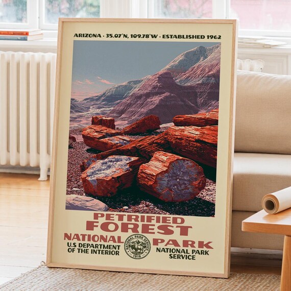 Petrified Forest National Park Arizona Desert Logs Art Poster