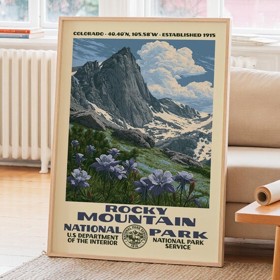Rocky Mountain National Park Colorado WPA Vintage Travel Poster