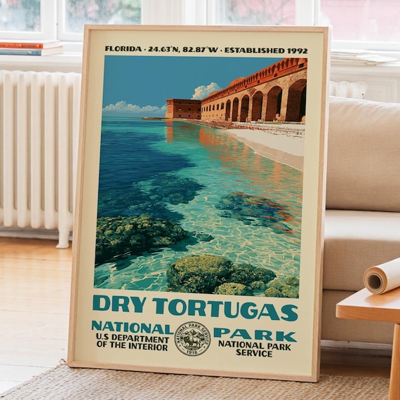 Dry Tortugas National Park Florida Fort Jefferson Turquoise Sea Poster