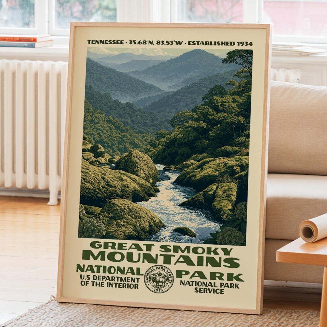 Great Smoky Mountains National Park Tennessee WPA Vintage Travel Poster