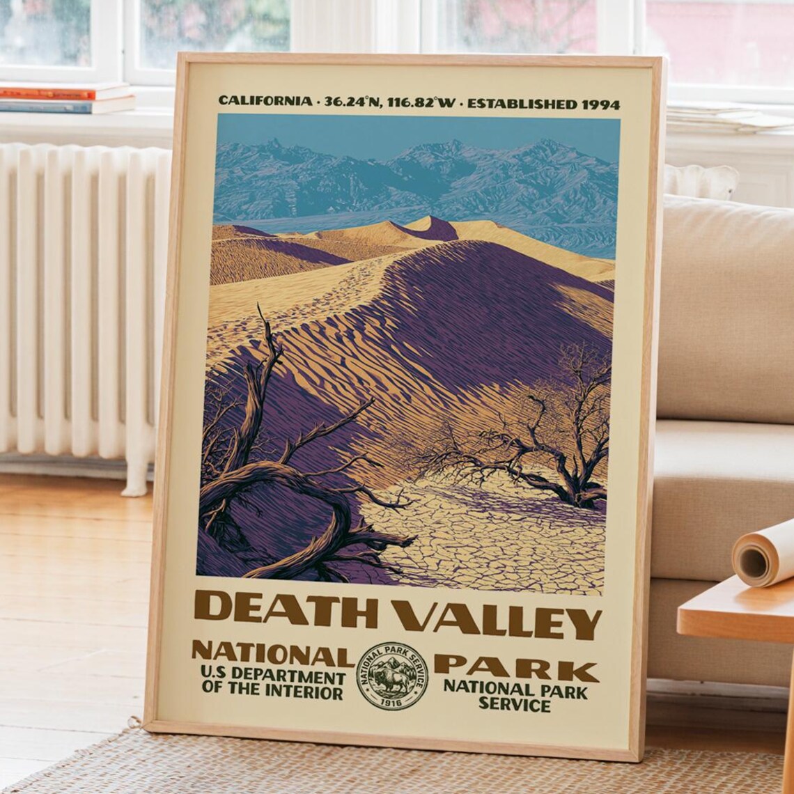Death Valley National Park Vintage WPA Poster, Landscape
