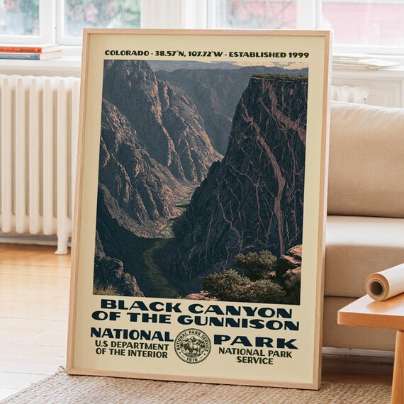 Black Canyon Of The Gunnison National Park Vintage Travel Poster
