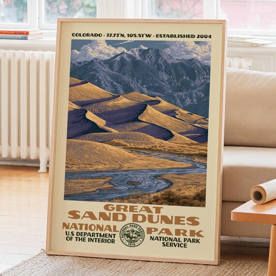 Great Sand Dunes National Park Colorado Desert Dune Art Poster