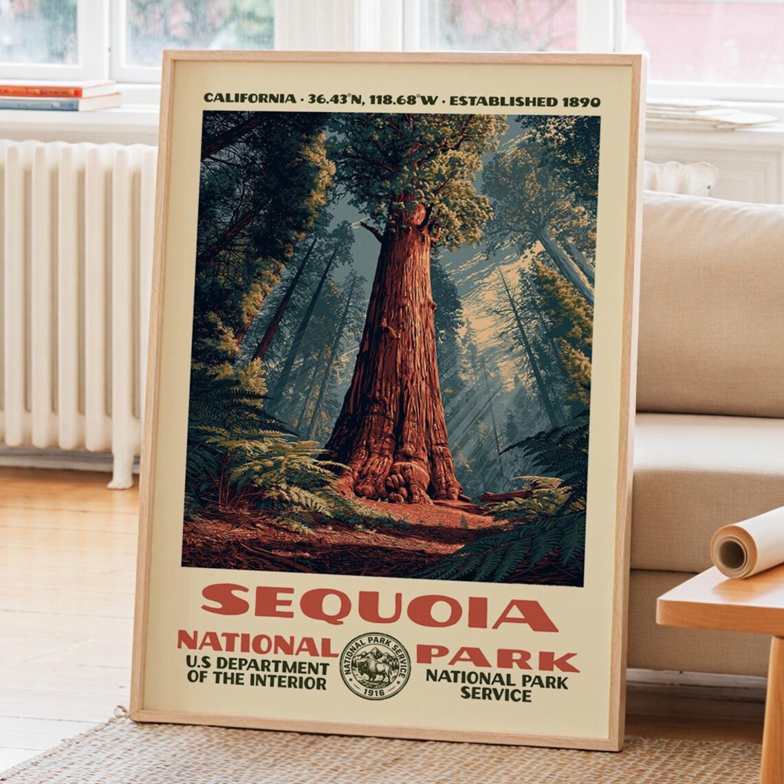 Sequoia National Park Vintage WPA Travel Poster