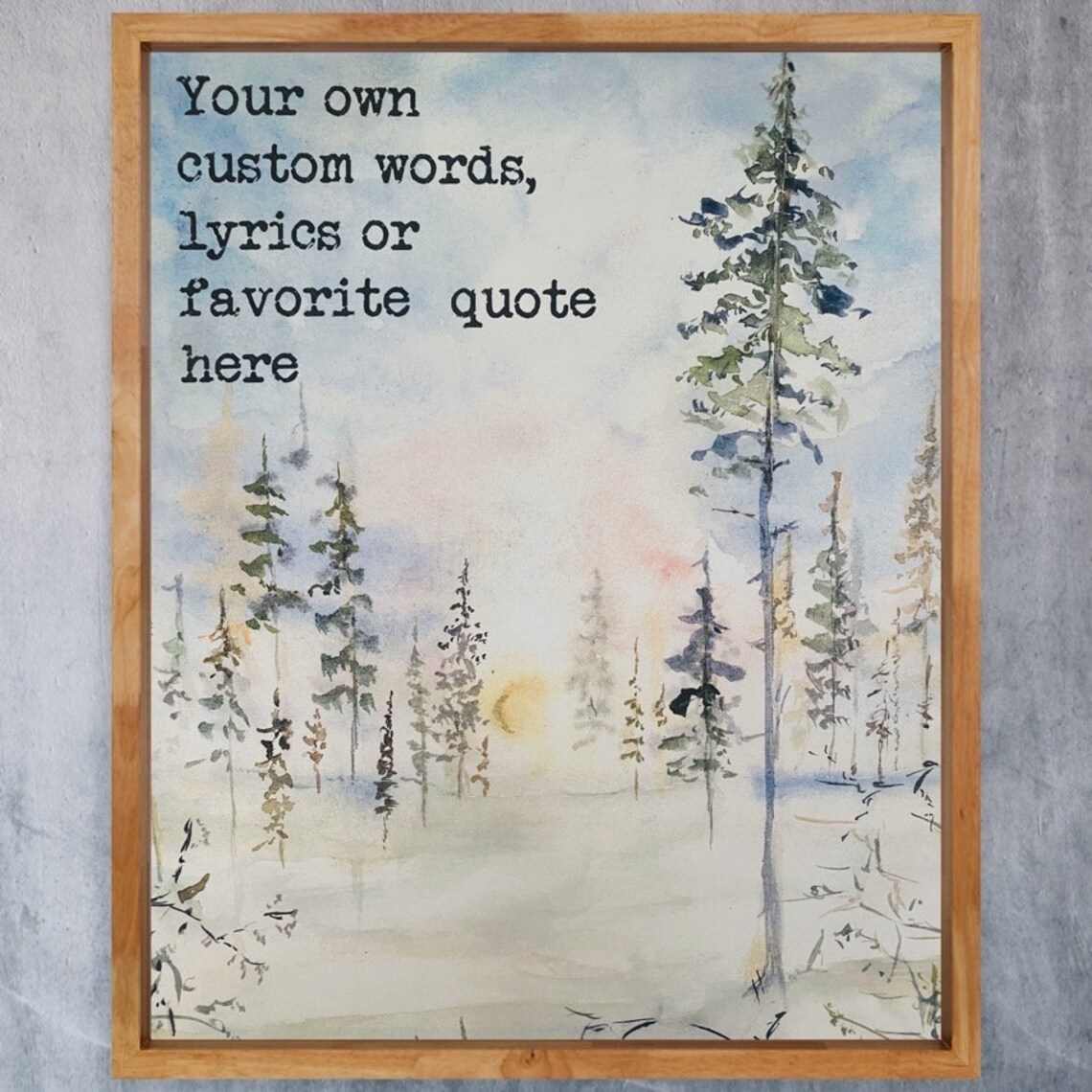 Personalized Forest Watercolor Quote Art Print
