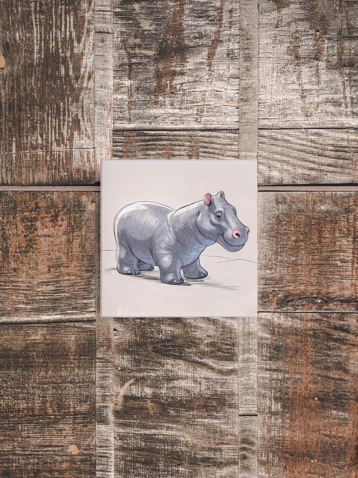 Hippo Lover Gift, Animal Poster For Kids - Image 2