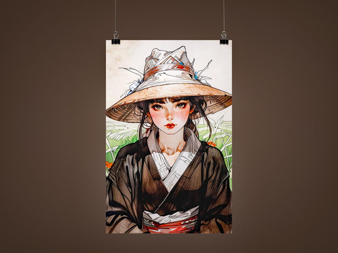 Anime Girl, Retro Japanese Decor Poster - Image 3