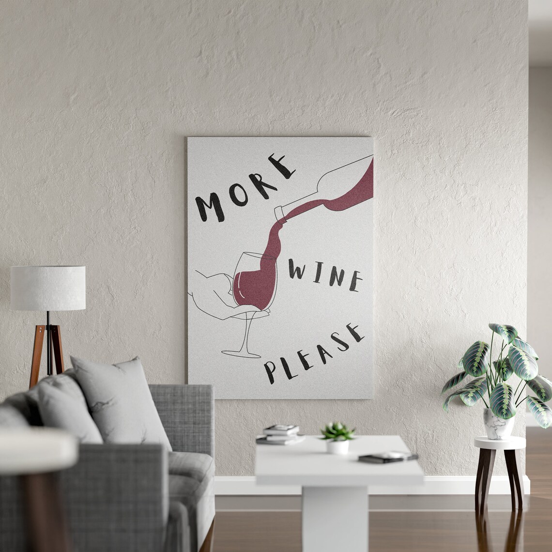 More Wine Please Funny Wine Poster, Retro Bar Decor - Image 2