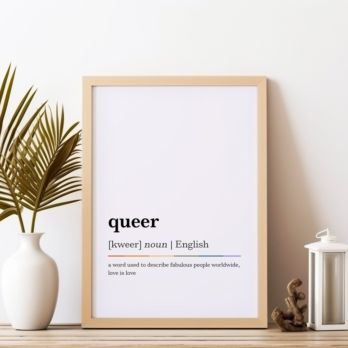 Queer Dictionary Definition Love Is Love Rainbow Line Poster - Image 6