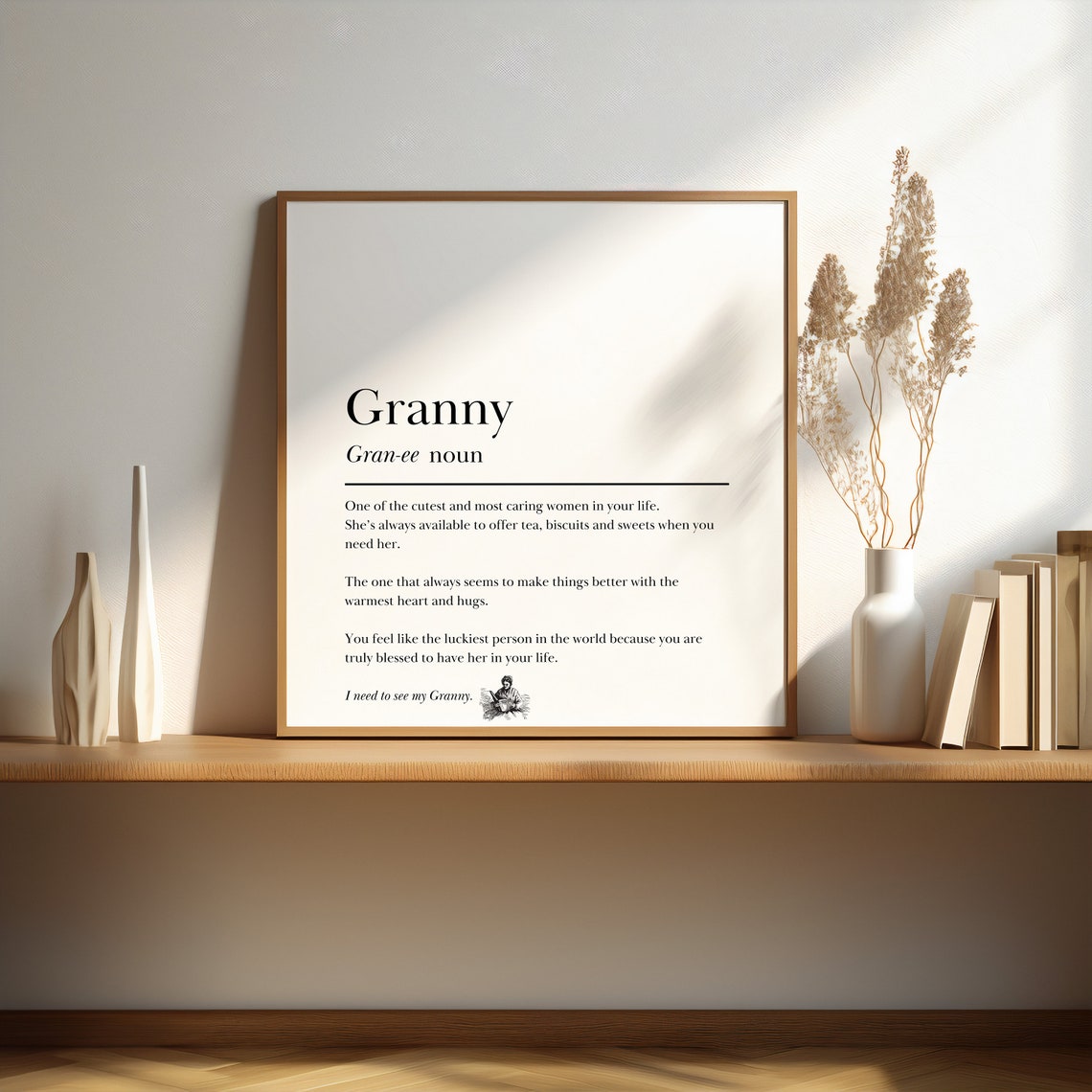 Granny Definition Dictionary Style Noun Meaningful Gift Poster - Image 2