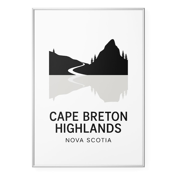 Cape Breton Highlands Nova Scotia Winding Road Minimalist Poster