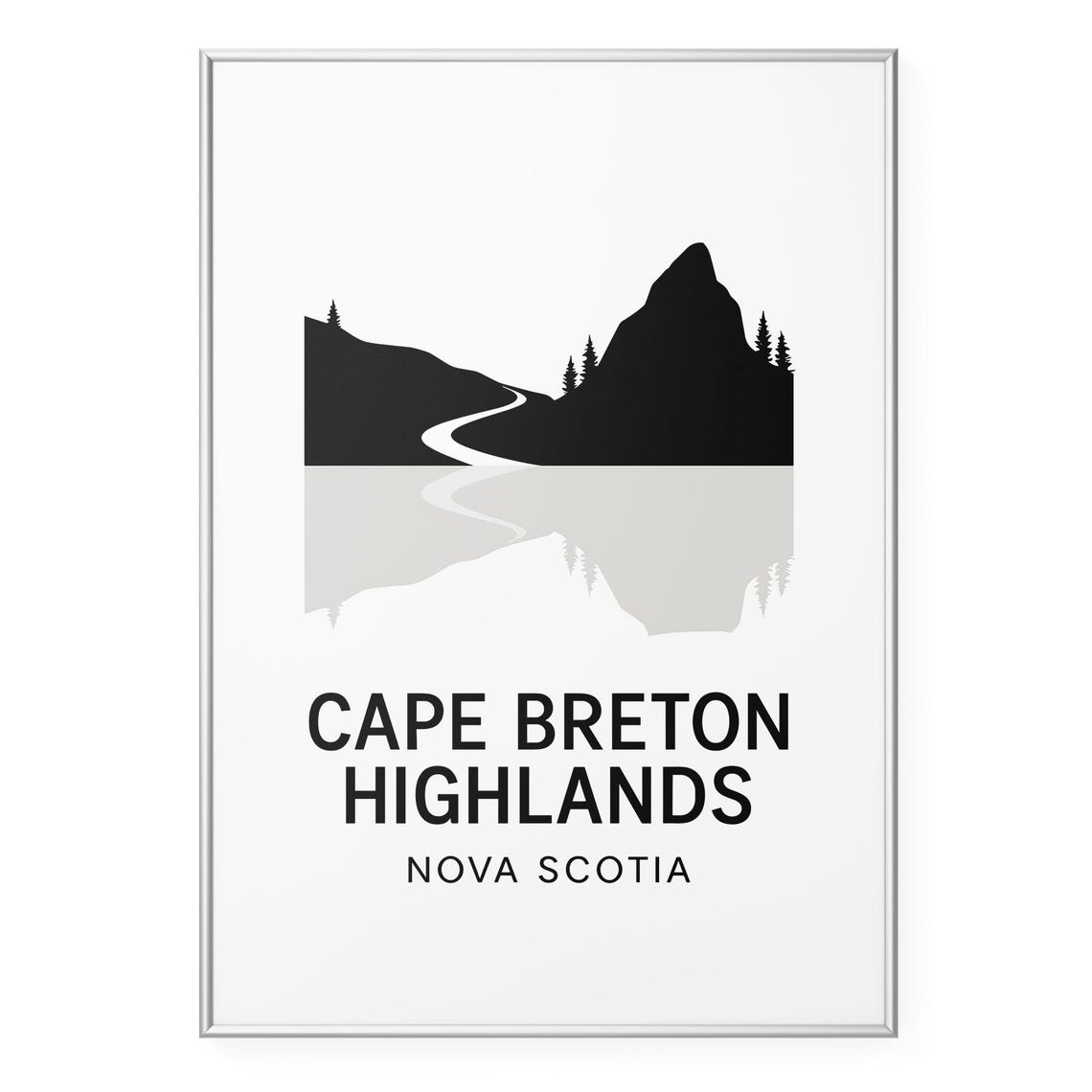 Cape Breton Highlands Nova Scotia Winding Road Minimalist Poster