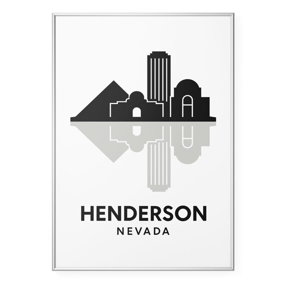Henderson Nevada Skyline Pyramid Tower Minimalist Black White Poster