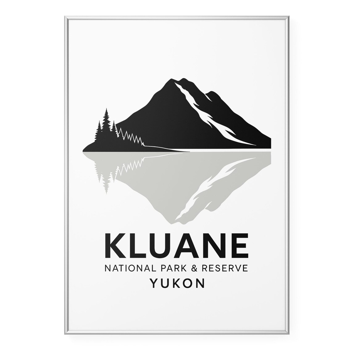 Kluane National Park Yukon Mountain Silhouette Travel Art Poster