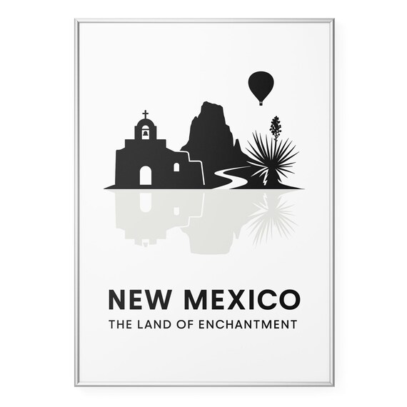 New Mexico Photo Print Land Of Enchantment Poster Black And White Wall Art Modern Office Home Decor